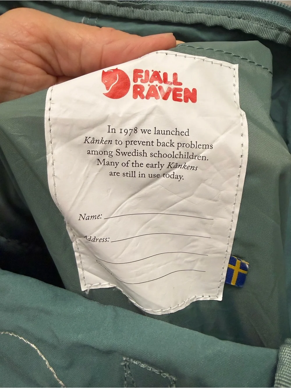 Fjallraven Kånken Backpack - Teal Green with Red Logo